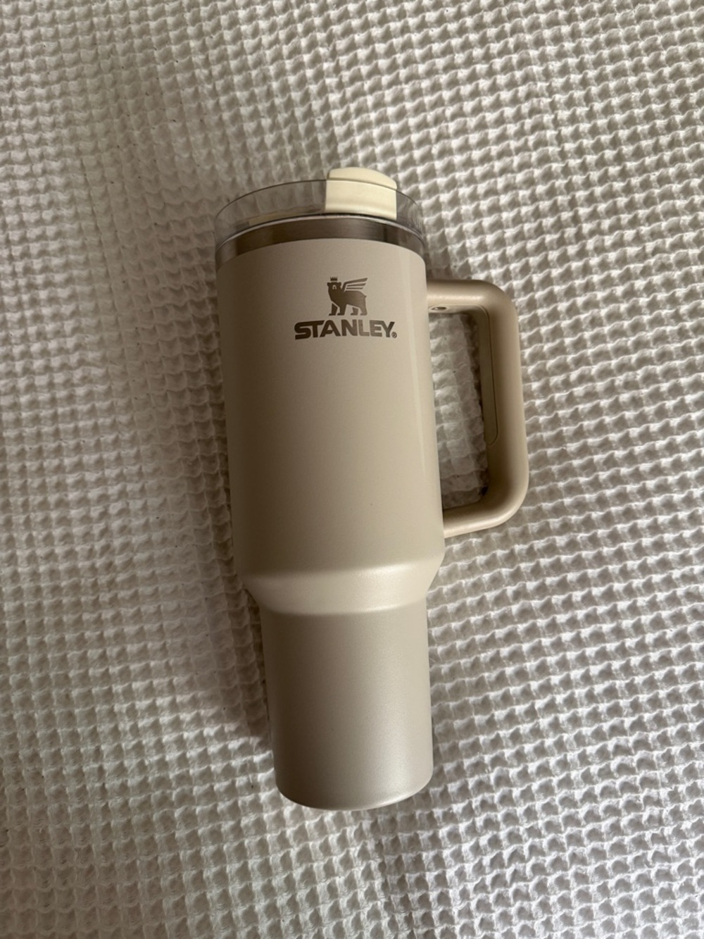 Stanley Cream Travel Tumbler with Handle